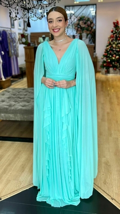 Vestido em Microtule Iris Tiffany Claro (Capa Removível) na internet