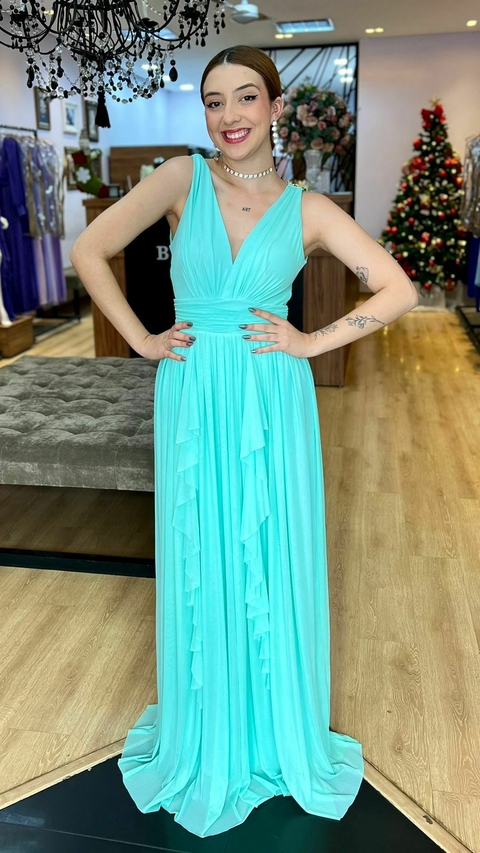 Vestido em tule Iris Tiffany Claro (Capa Removível)
