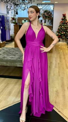 Vestido em Microtule Maithe Roxo (Multiformas)