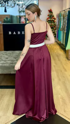 Vestido Em Crepe Satine Amarilis Marsala - comprar online