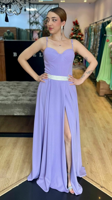 Vestido Em Crepe Amarilis Lilás