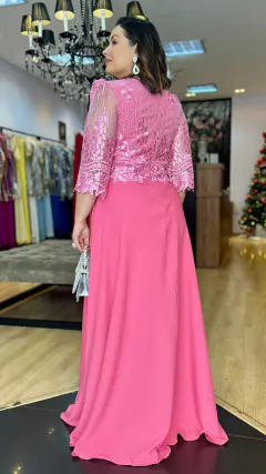 Vestido em Tule Bordado Antônia Pink Plus - comprar online