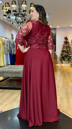 Vestido em Tule Bordado Antônia Marsala Plus - comprar online