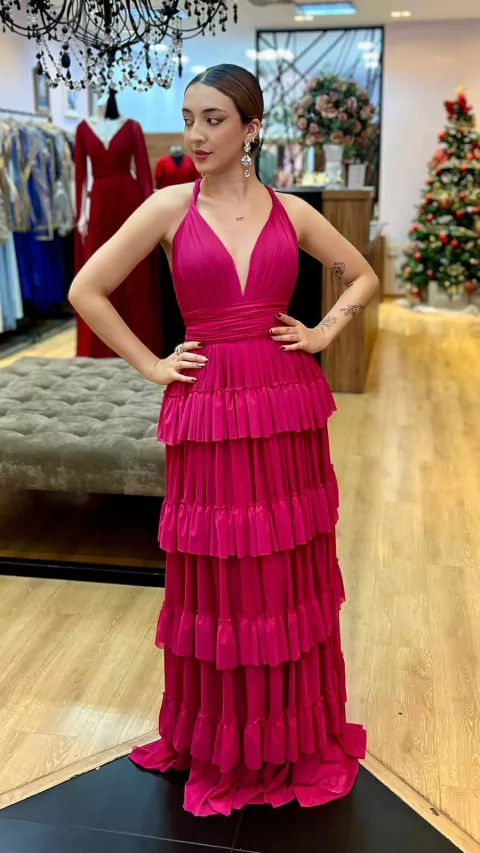 Vestido em Microtule Melissa Pink (Multiformas)