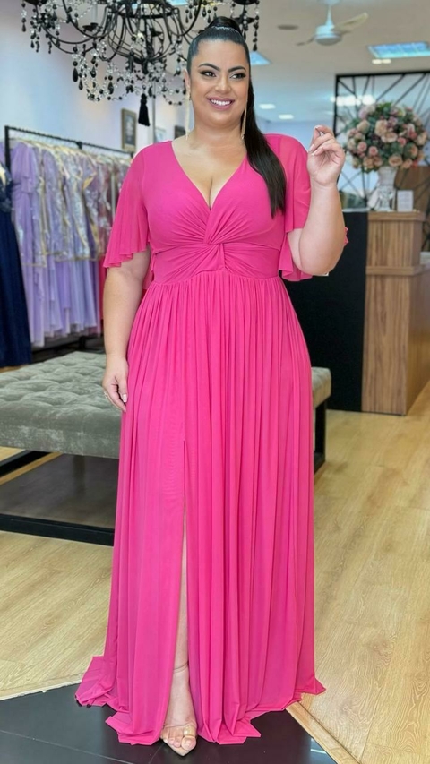 Vestido em tule Giah Pink Plus - comprar online