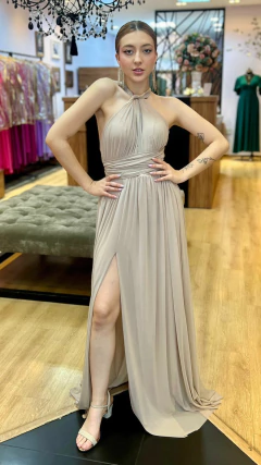 Vestido em Microtule Manuelly Nude (Multiformas) - Babel