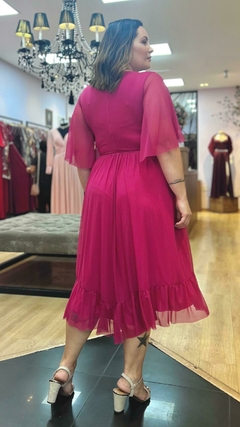 Vestido Midi em tule Hadidi Pink Plus na internet