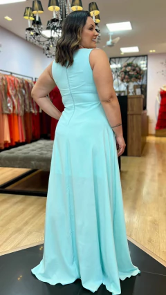 Vestido em Crepe Amalia Tiffany Plus + Cinto Strass (Mangas e Cinto Removíveis) - loja online