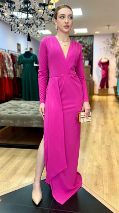 Vestido em Malha Creponada Karine Pink - comprar online