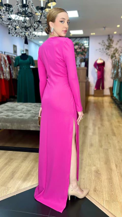 Vestido em Malha Creponada Karine Pink na internet