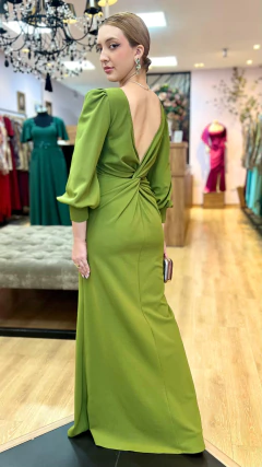 Vestido em Malha Creponada Brenda Verde Oliva na internet