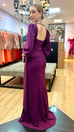 Vestido em Malha Creponada Kiara Roxo na internet