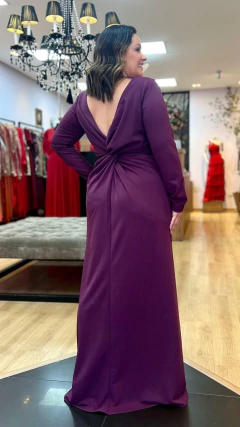 Vestido em Malha Creponada Brenda Roxo Plus na internet
