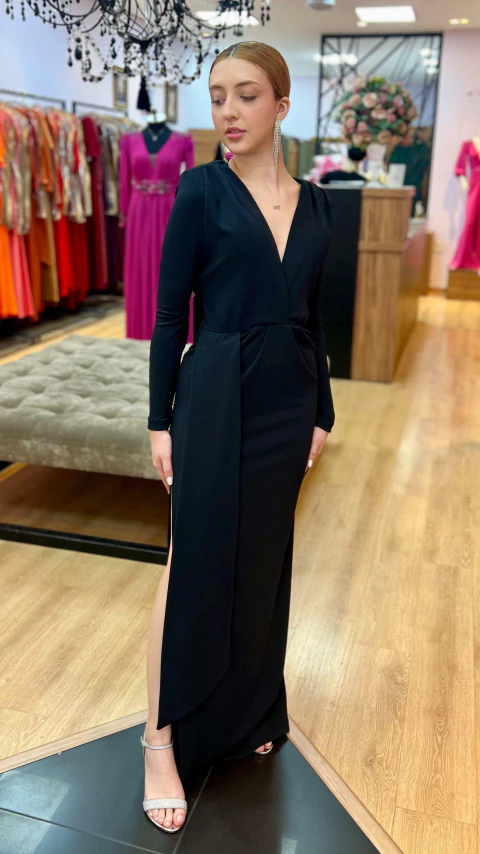 Vestido em Malha Creponada Karine Preto - comprar online