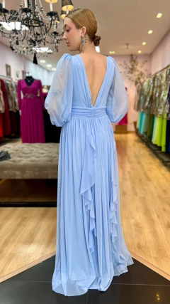 Vestido em Microtule Giovanna Azul Serenity na internet