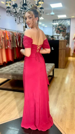 Vestido em Crepe Laíza Pink (Manga Removível) - loja online