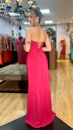 Vestido em Crepe Laíza Pink (Manga Removível) - loja online