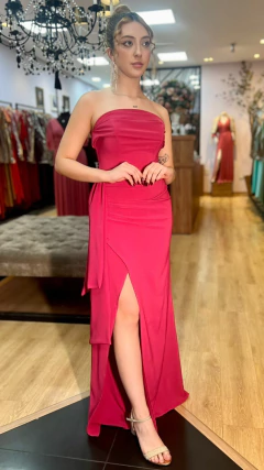 Vestido em Crepe Laíza Pink (Manga Removível) - Babel