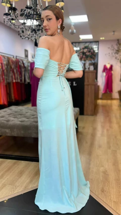 Vestido em Crepe Laíza Tiffany (Manga Removível) - loja online