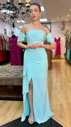 Vestido em Crepe Laíza Tiffany (Manga Removível) - comprar online