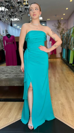 Vestido em Crepe Laíza Verde Escuro (Manga Removível) - Babel