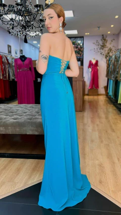 Vestido em Crepe Laíza Verde Escuro (Manga Removível) - loja online