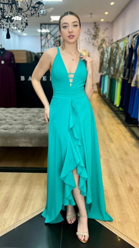 Vestido em Crepe Monnalise Verde Escuro - comprar online