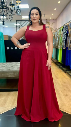Vestido em Crepe Amalia Marsala Plus (Mangas Removíveis) - comprar online