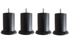 Kit com 4 Pés de Sofas Poltronas Jasmin SB 8cm Altura Preto