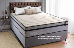 Kit De Pés Para Cama Box Baú Queen King 8x4 Trava Preto P70 - loja online