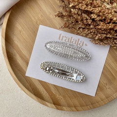 Presilha Prata Pérolas e Strass