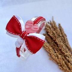 Tiara com aplique Coração Vermelho com Rabiscos - comprar online