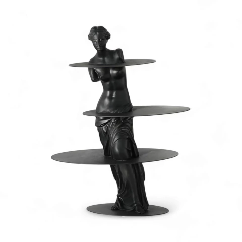 Escultura Decorativa Mujer Espiral Negro - 39cm - comprar online