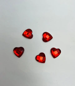 Aplique coração vermelho 12mm - 5 unidades