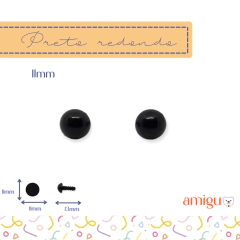 Olho 11mm preto