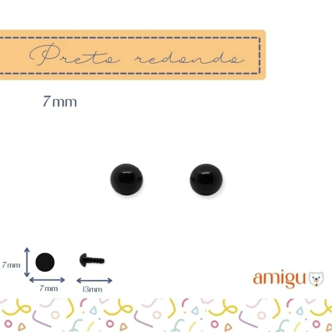 Olho 7mm preto