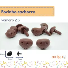 Focinho cachorro marrom - Loja Amigu