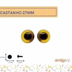Olho 27mm castanho - 2 pares