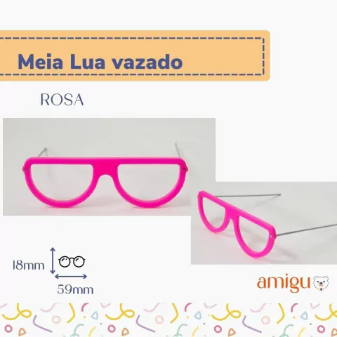 Óculos meia lua rosa (vazado)