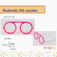 Óculos redondo ROSA | Modelo 2 (vazado) - comprar online