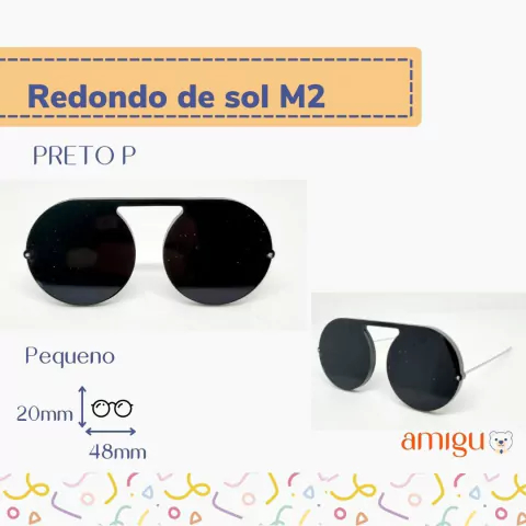 Óculos de sol redondo preto | Modelo 2