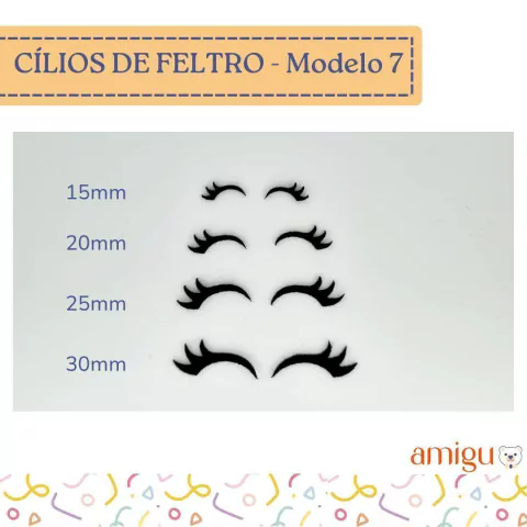 Cílios de Feltro - Modelo 7 (10 pares)