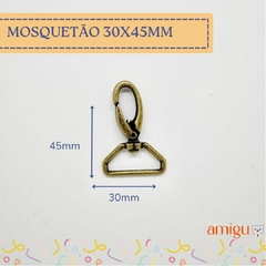 MOSQUETÃO DOURADO 30X45MM - 2 UNID