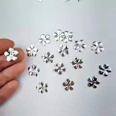 Aplique lantejoula flor prata - comprar online