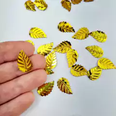 Aplique lantejoula folha dourado - comprar online