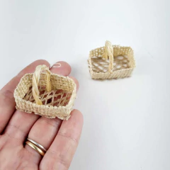 Mini cesta de juta retangular - loja online