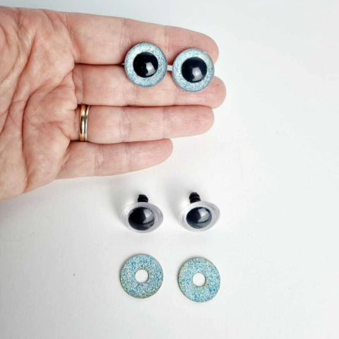 Olho cristal fundo glitter azul - 2 pares - comprar online