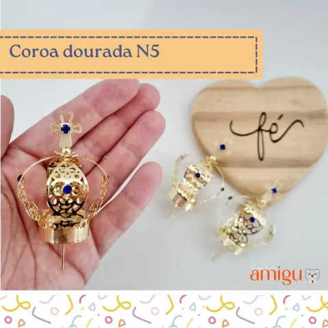 Coroa Dourada N5 (santinhas de 35 a 40cm)