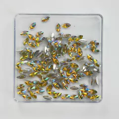 Chaton Navete Sextavada Amarelo 4x8mm - 5 gramas - comprar online