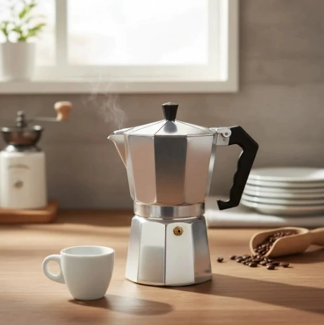 Cafetera Tipo Italiana Express 9 Pocillos Plateada - comprar online